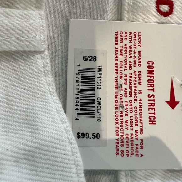 Lucky Brand High Rise Wide Leg Crop Jeans White Size 6 (28) NWT - Picture 9 of 10